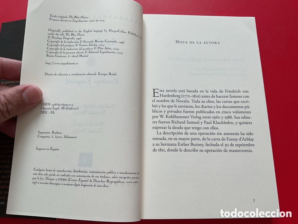 Libros de segunda mano: LA FLOR AZUL. PENELOPE FITZGERALD. IMPEDIMENTA. - Foto 7