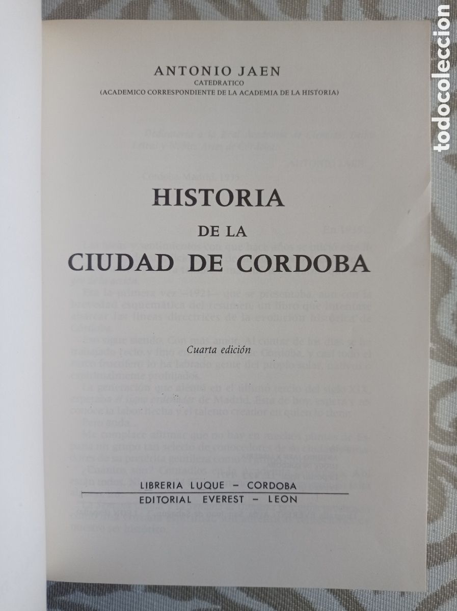 Libros de segunda mano: HISTORIA DE C&Oacute;RDOBA. ANTONIO JA&Eacute;N MORENTE. - Foto 2