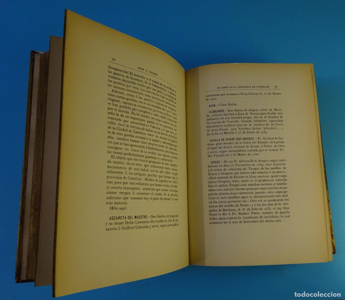 Libros de segunda mano: EL LIBRO DE LA PROVINCIA DE CASTELL&Oacute;N. JUAN A. BALB&Aacute;S. FACS&Iacute;MIL DE 1987 DEL LIBRO DE 1892 - Foto 8
