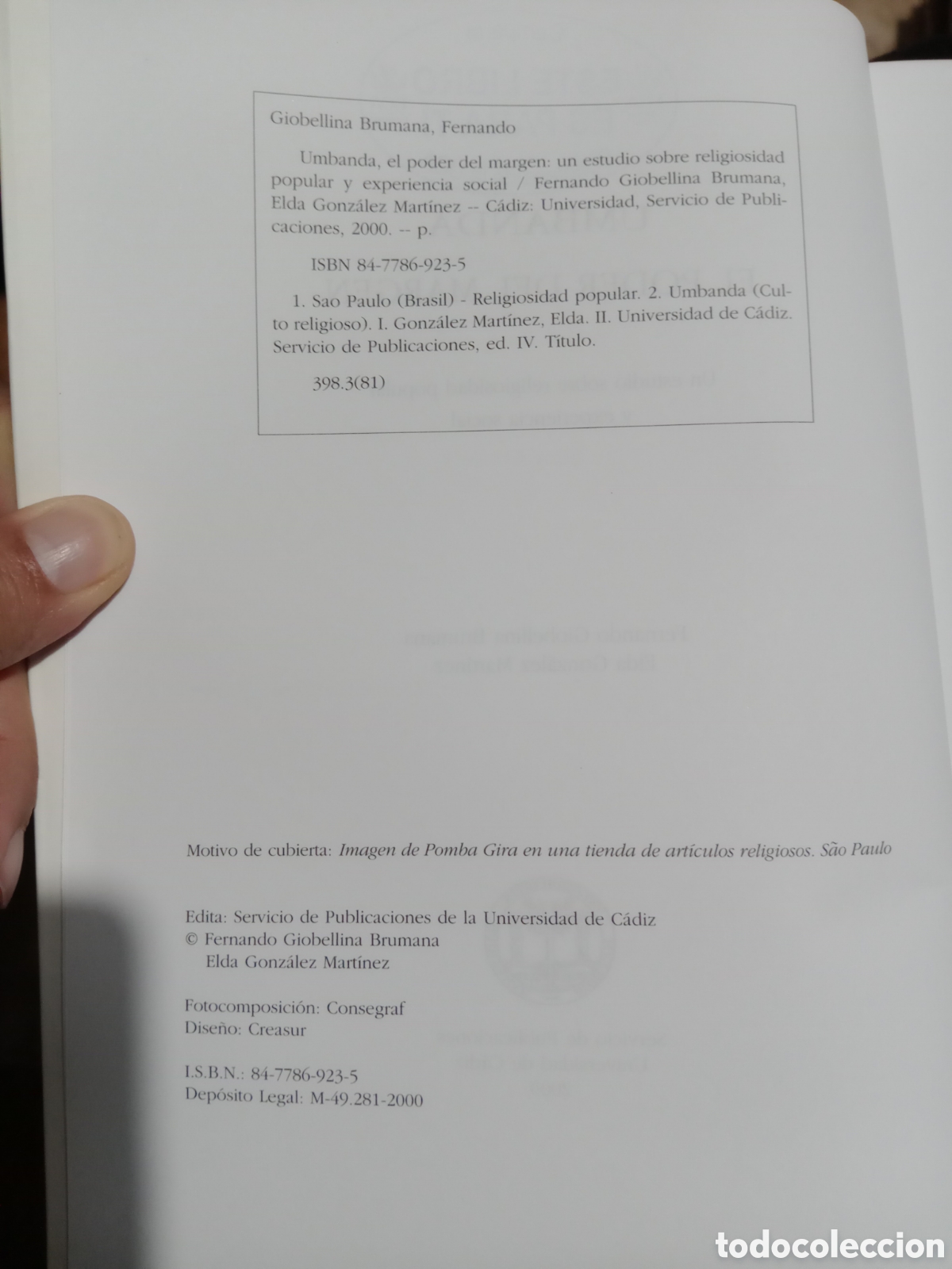 Libros de segunda mano: Umbanda el poder del margen servicio de publicaci&oacute;n en la Universidad de C&aacute;diz - Foto 6