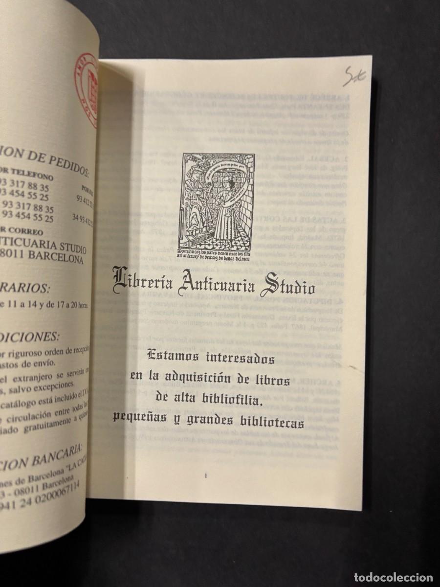 Libros de segunda mano: LIBRER&Iacute;A ANTICUARIA STUDIO. CATALOGO. N&ordm; 3. PAGS: 224 - Foto 3