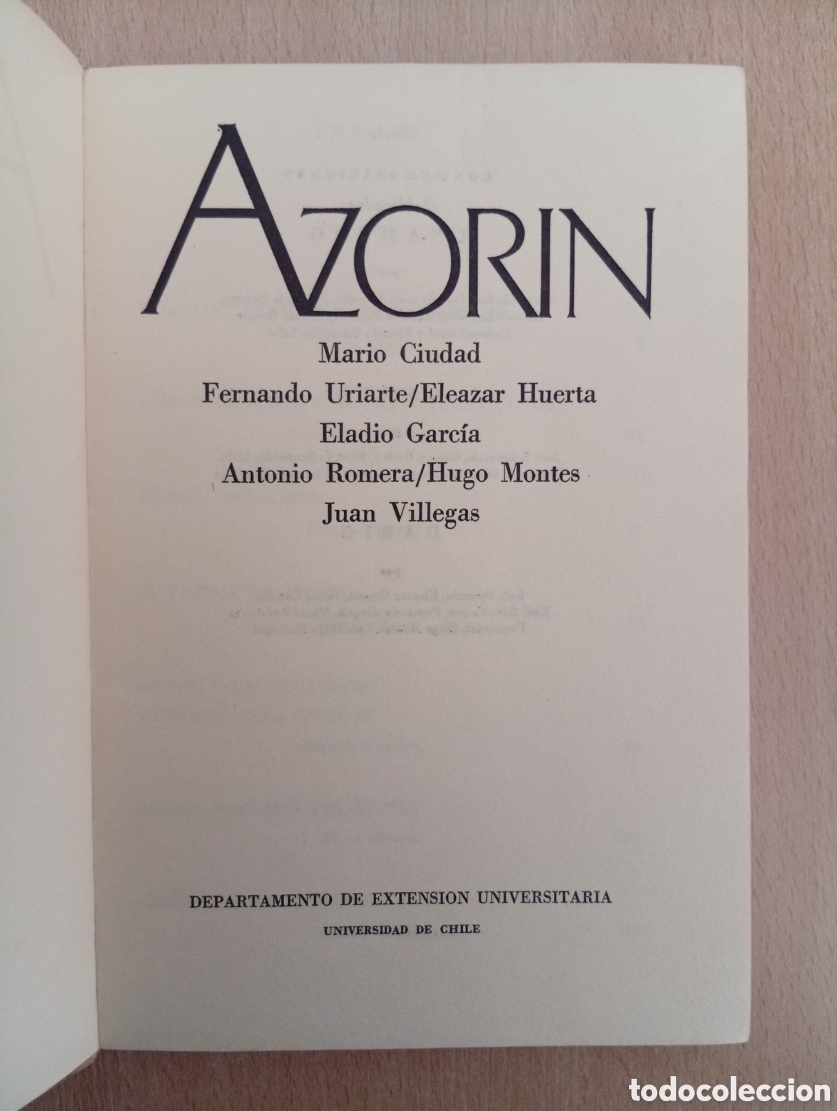 Libros de segunda mano: AZOR&Iacute;N. AA.VV. Universidad de Chile (1968) - Foto 10
