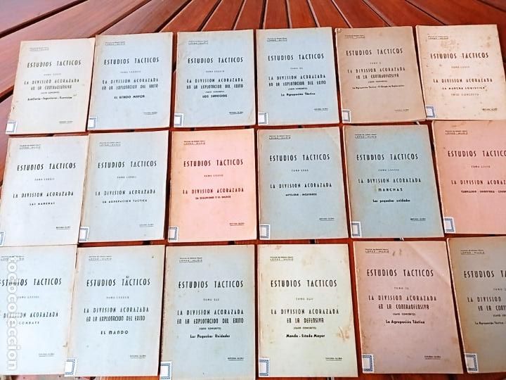 Livres d'occasion: LOTE DE 18 CUADERNOS. ESTUDIOS TACTICOS. LA DIVISION ACORAZADA. LOS DE LA FOTO.