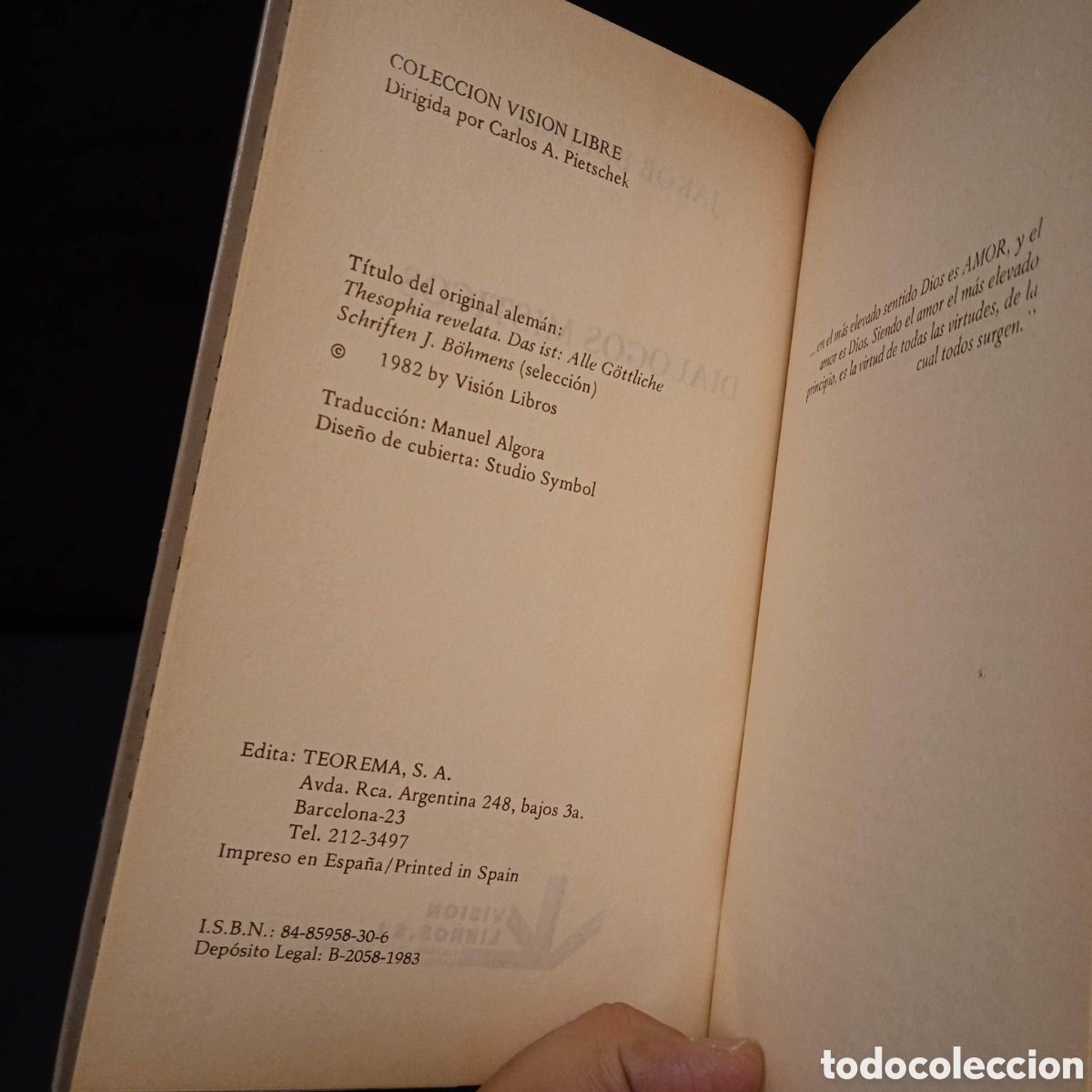 Libros de segunda mano: DI&Aacute;LOGOS M&Iacute;STICOS - JAKON BOEHME - VISI&Oacute;N 1982 #9264 - Foto 3
