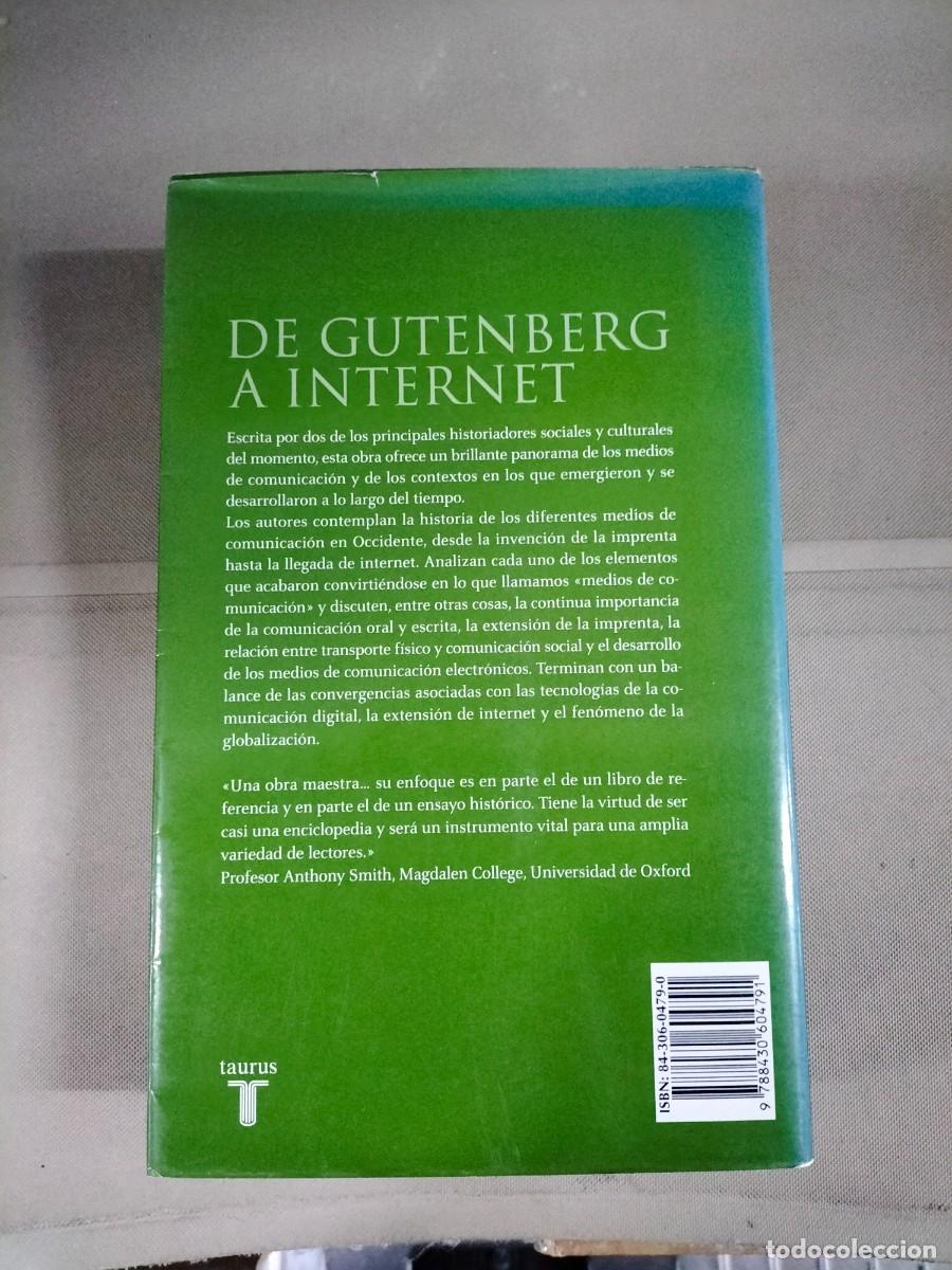 Libros de segunda mano: De Gutenberg a internet - Asa Briggs y Peter Burke. Taurus - Foto 2