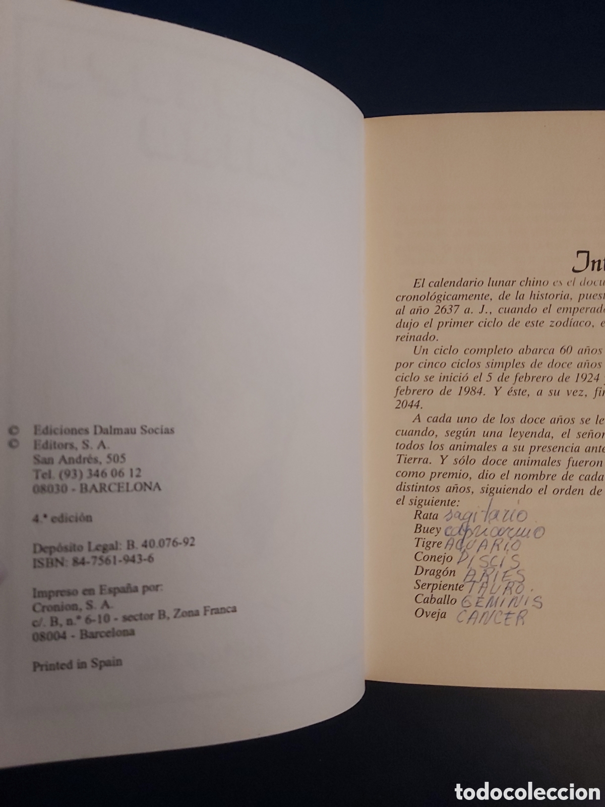 Libros de segunda mano: HOR&Oacute;SCOPO CHINO RENE FLEURY DALMAU 1992 - Foto 4