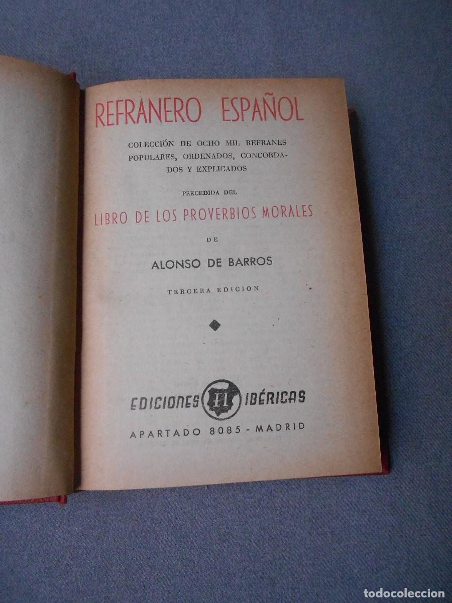 Libros de segunda mano: REFRANERO ESPA&Ntilde;OL. COLECCION DE OCHO MIL REFRANES - Foto 3
