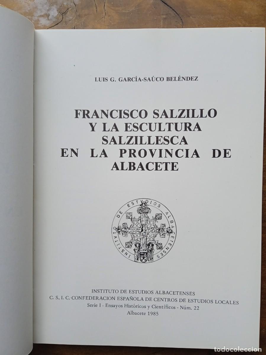 Libros de segunda mano: Francisco Salzillo. Instituto de estudios albacetenses - Foto 2