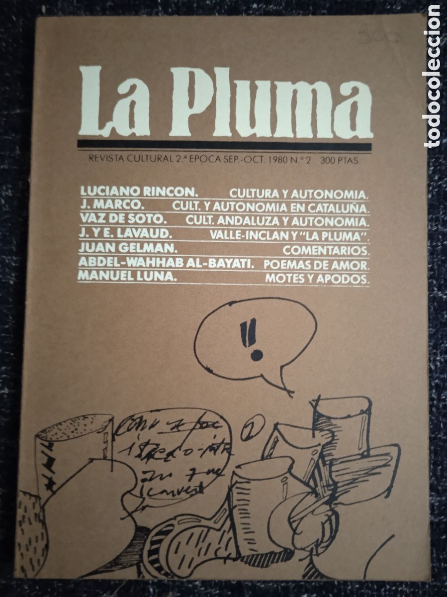 Libros de segunda mano: LA PLUMA. REVISTA CULTURAL N&ordm; 2 SEPTIEMBRE - OCTUBRE 1980