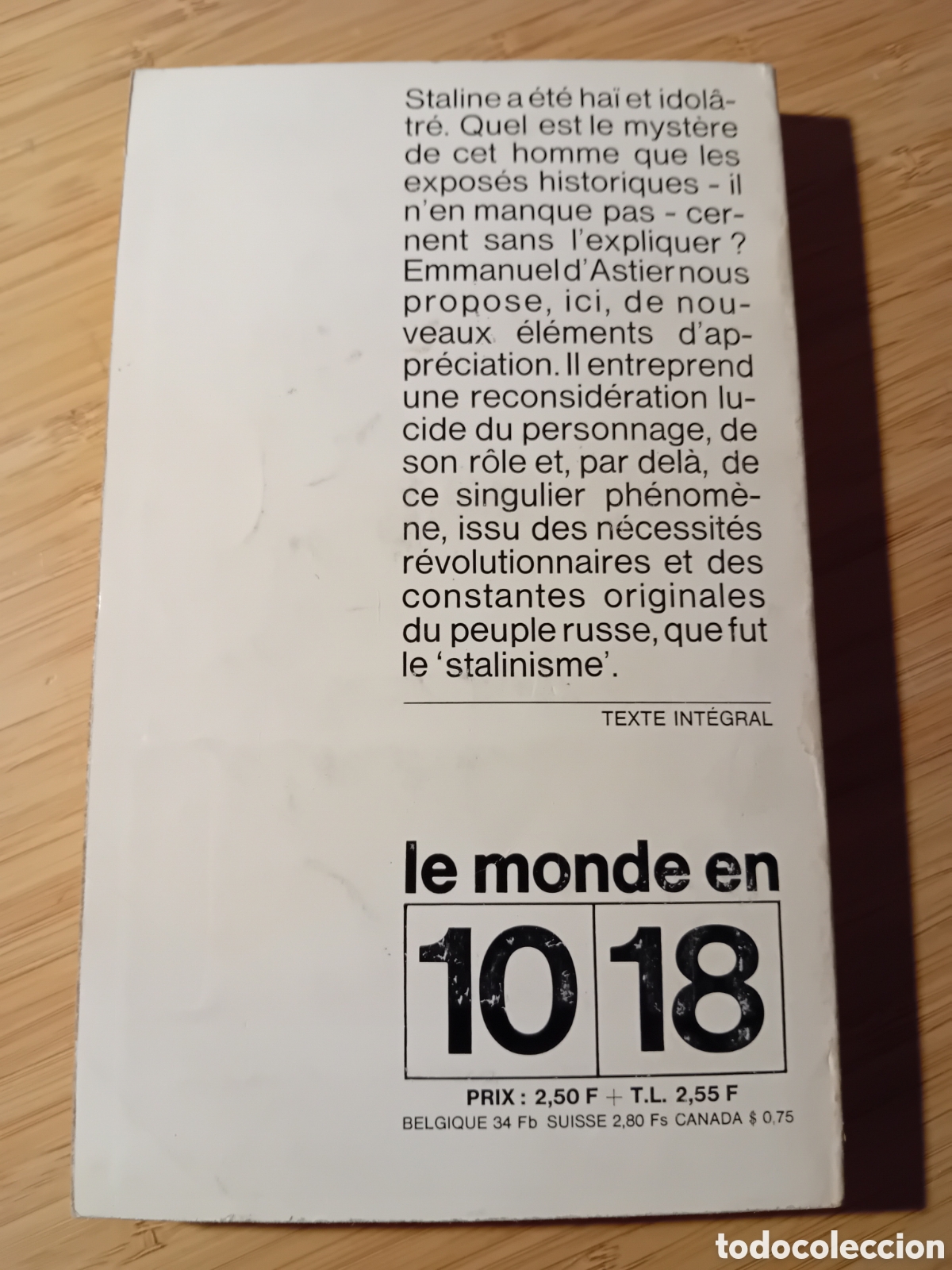 Libros de segunda mano: (franc&eacute;s) Sur Staline - Emmanuel dAstier (Libraire Plon 1960) - Foto 2