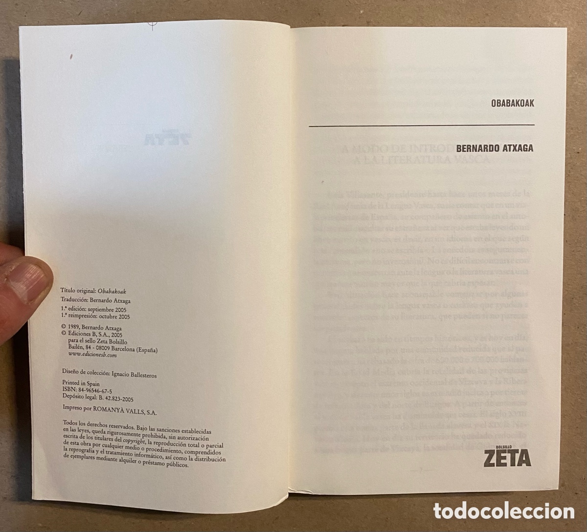 Libros de segunda mano: OBABAKOAK. BERNARDO ATXAGA. EDICIONES B 2005. CASTELLANO. - Foto 2