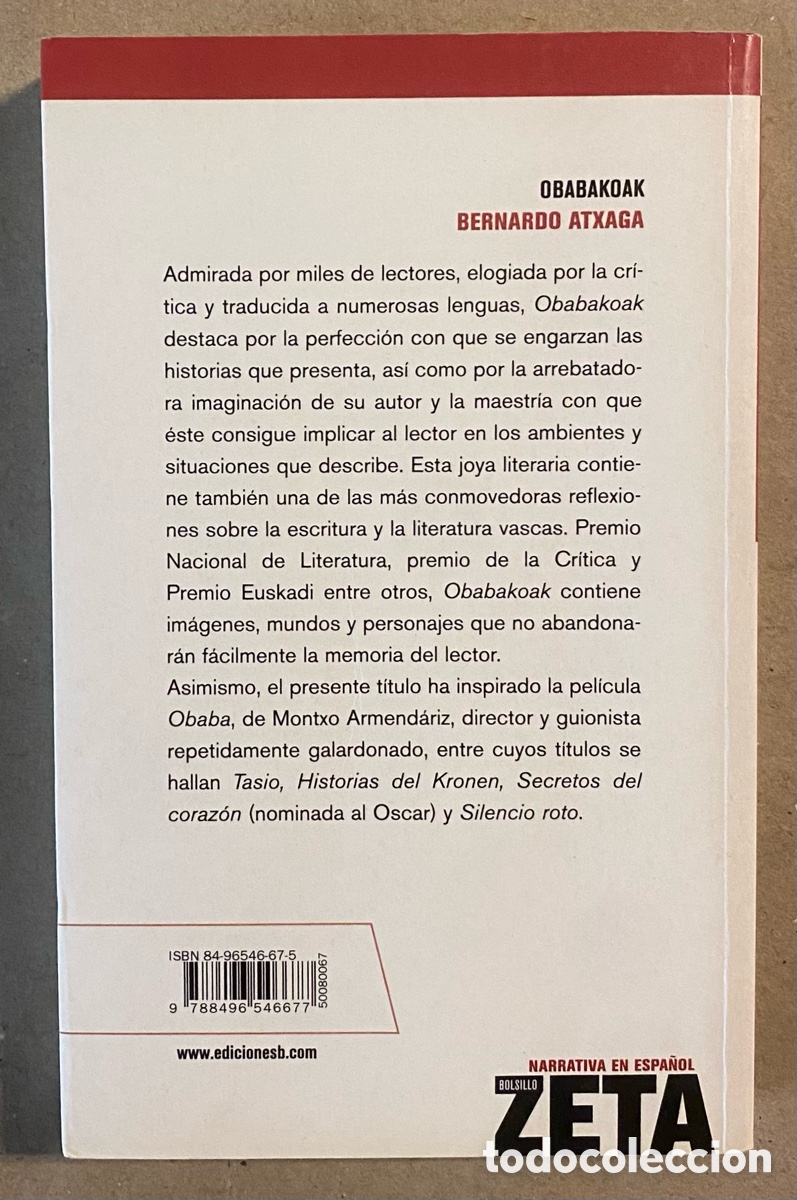 Libros de segunda mano: OBABAKOAK. BERNARDO ATXAGA. EDICIONES B 2005. CASTELLANO. - Foto 4