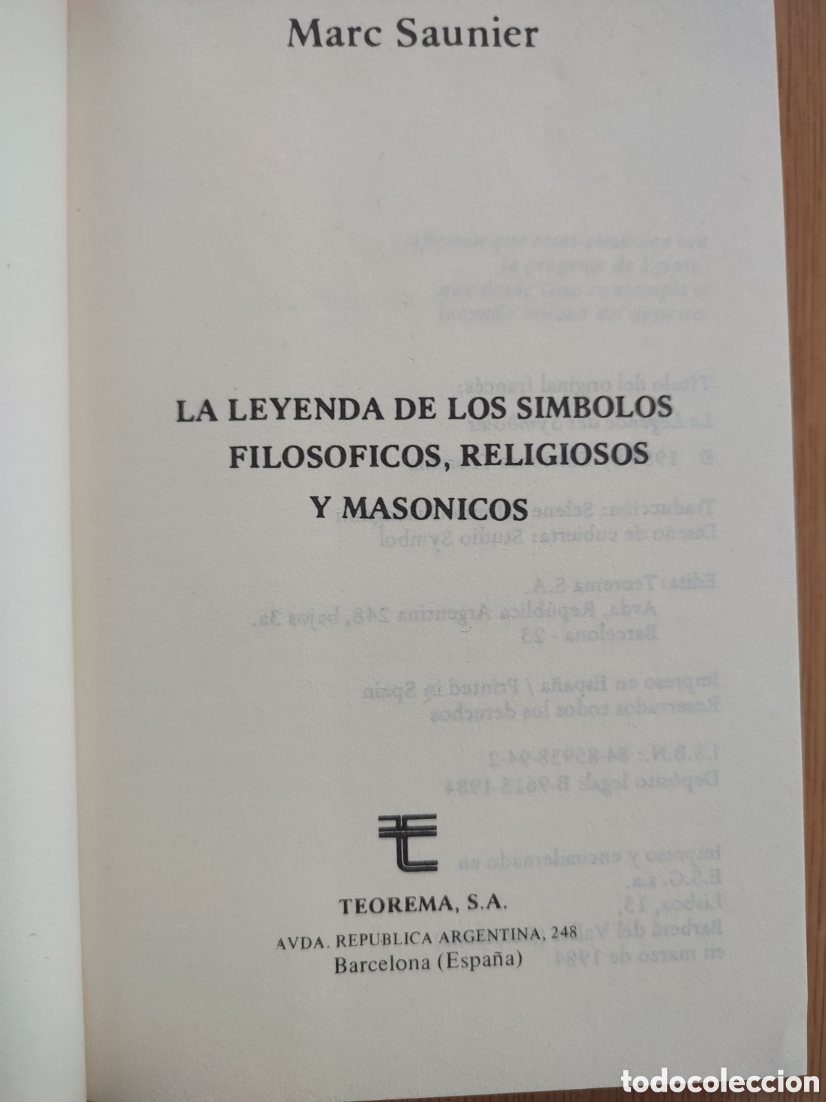 Libros de segunda mano: La leyenda de los simbolos. Marc Saunier - Foto 3