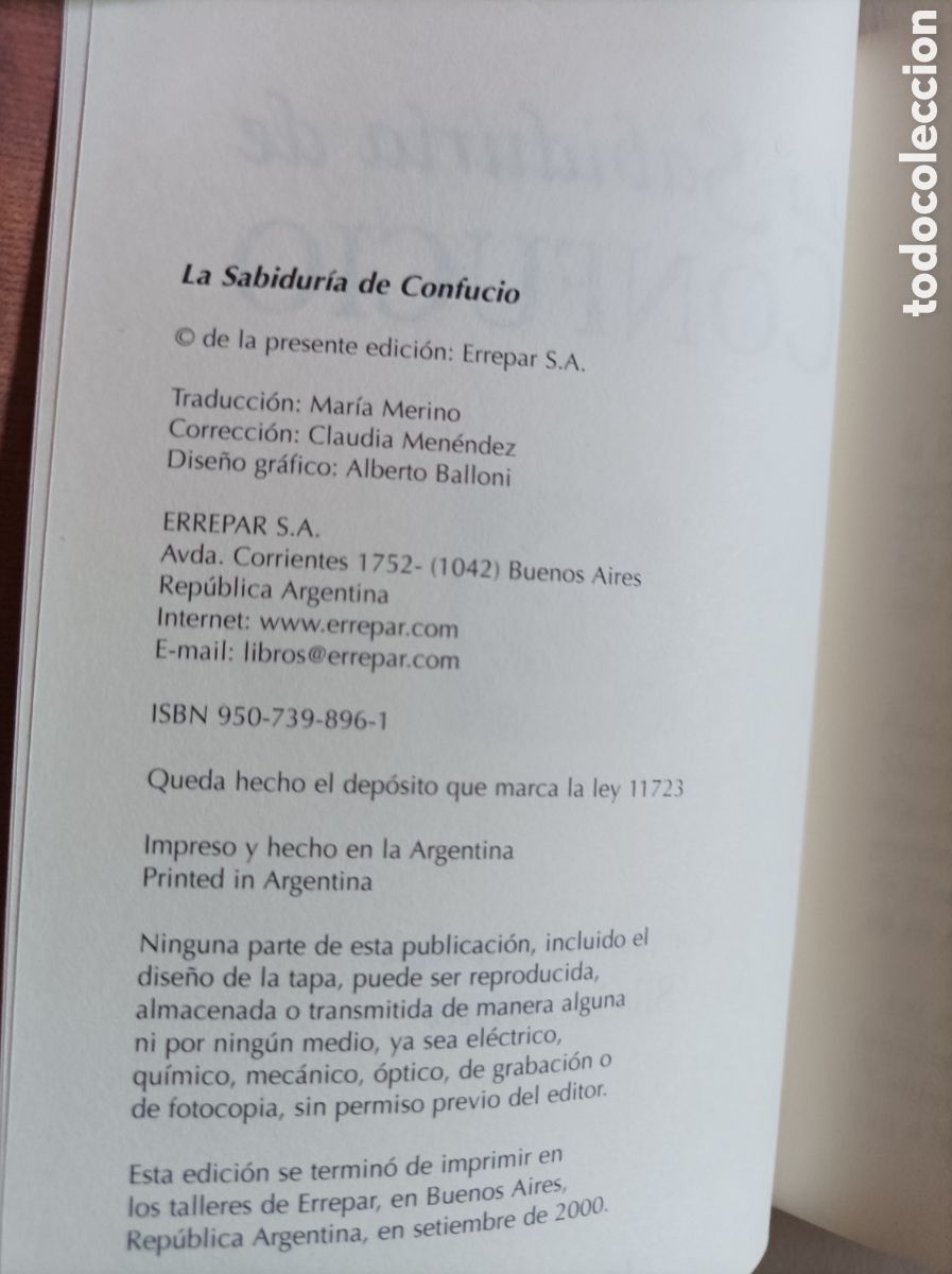 Libros de segunda mano: La sabidur&iacute;a de Confucio, compilaci&oacute;n y pr&oacute;logo Silvia Arrau. - Foto 4