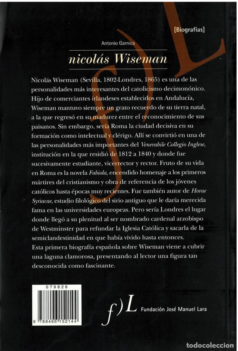 Libros de segunda mano: NICOL&Aacute;S WISEMAN - Antonio Garnica - Foto 2