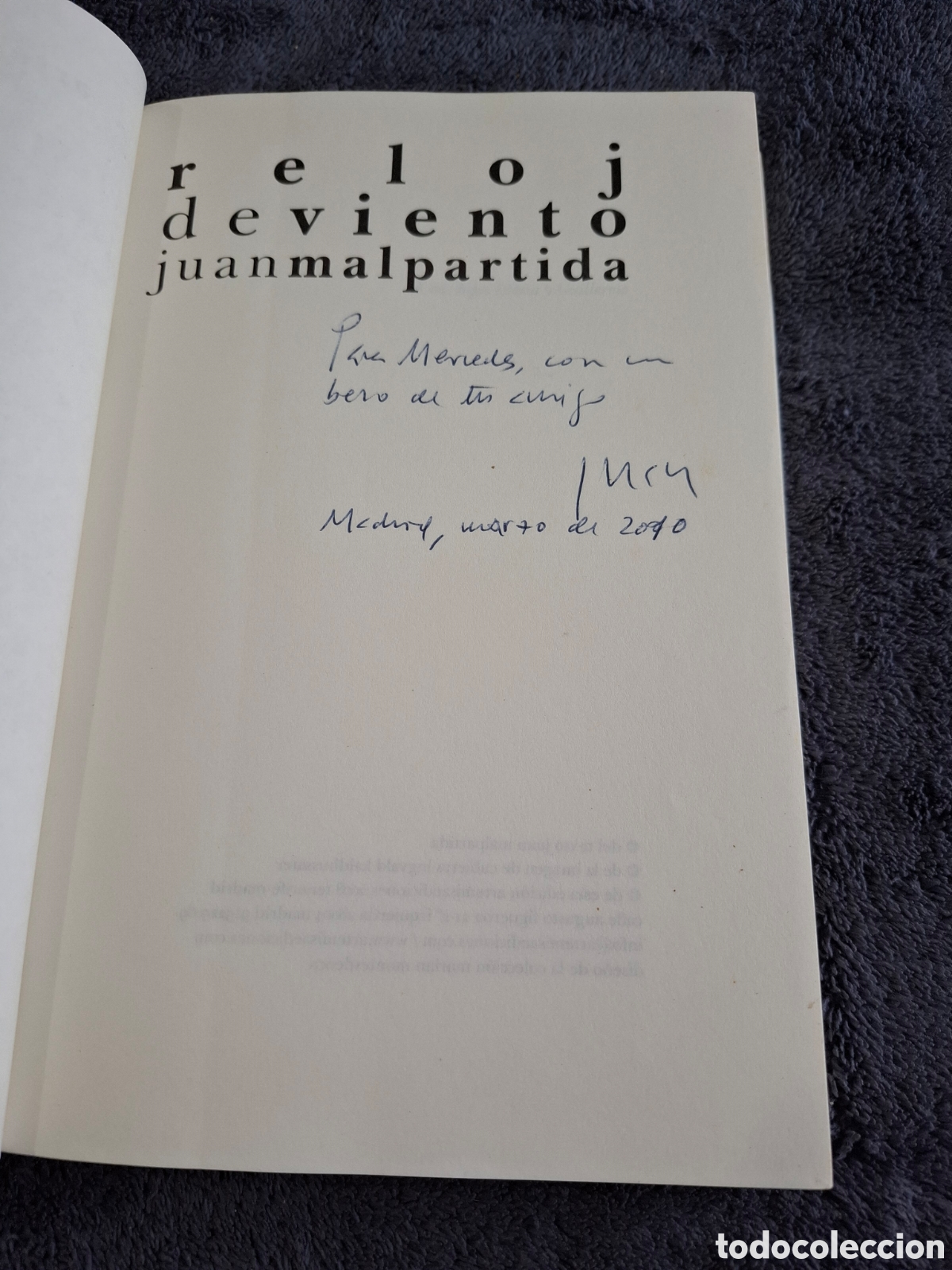 Libros de segunda mano: L18. Reloj De Viento - Juan Malpartida, Artemisa Ediciones 2008. - Foto 7