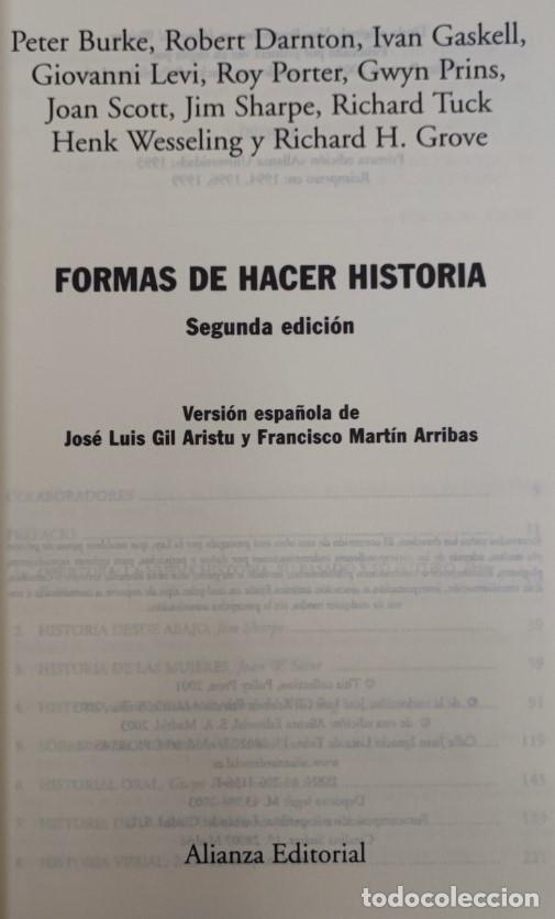 Libros de segunda mano: FORMAS DE HACER HISTORIA, PETER BURKE, ALIANZA EDITORIAL 2003, LIBRO - Foto 2