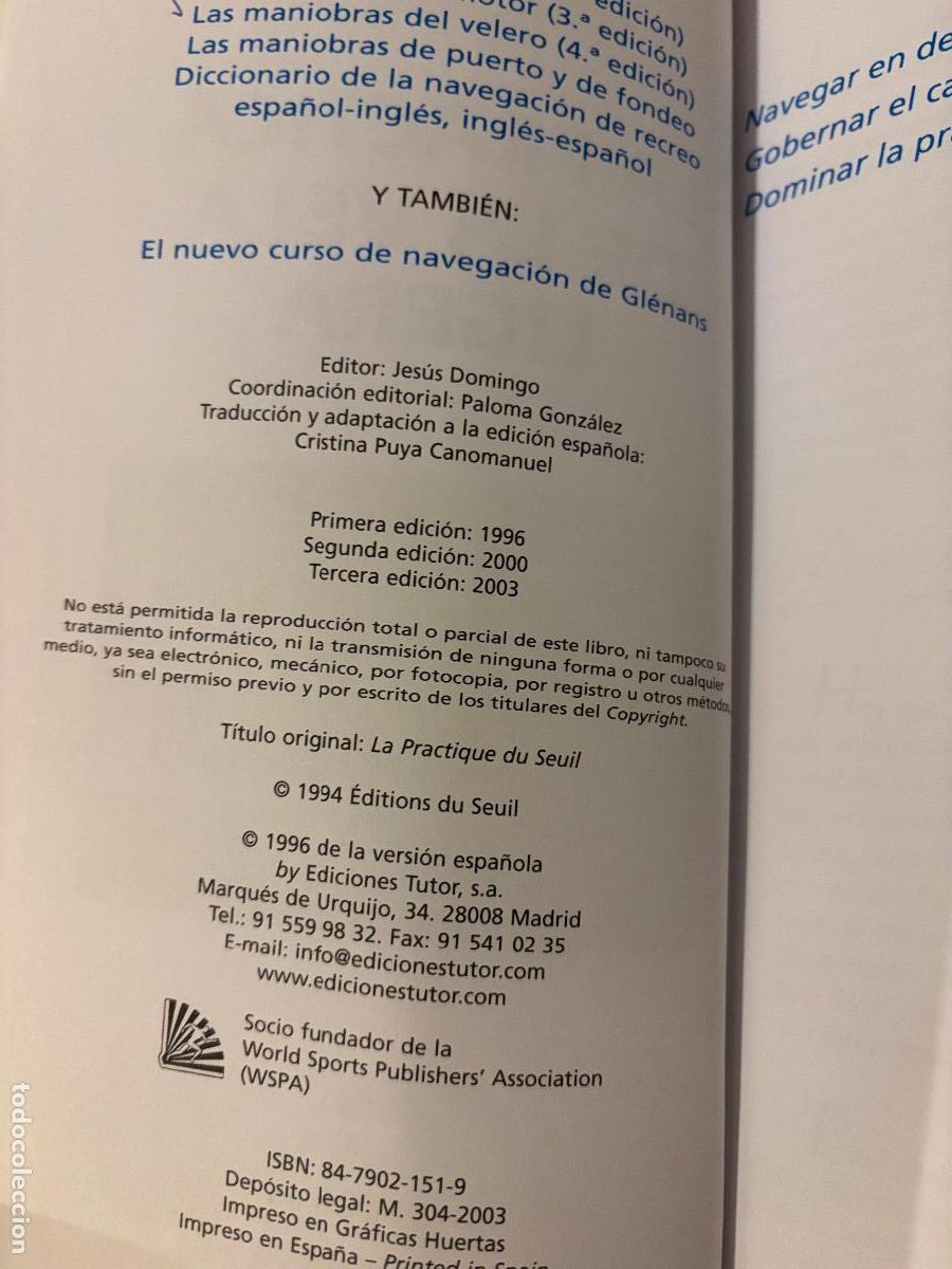 Libros de segunda mano: La pr&aacute;ctica de la vela ligera. Gu&iacute;as Gl&eacute;nans. - Foto 3