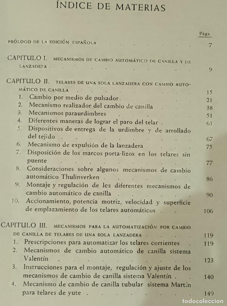 Libros de segunda mano: Telares autom&aacute;ticos. (Teares) - Hans Maier 1955 - Foto 4