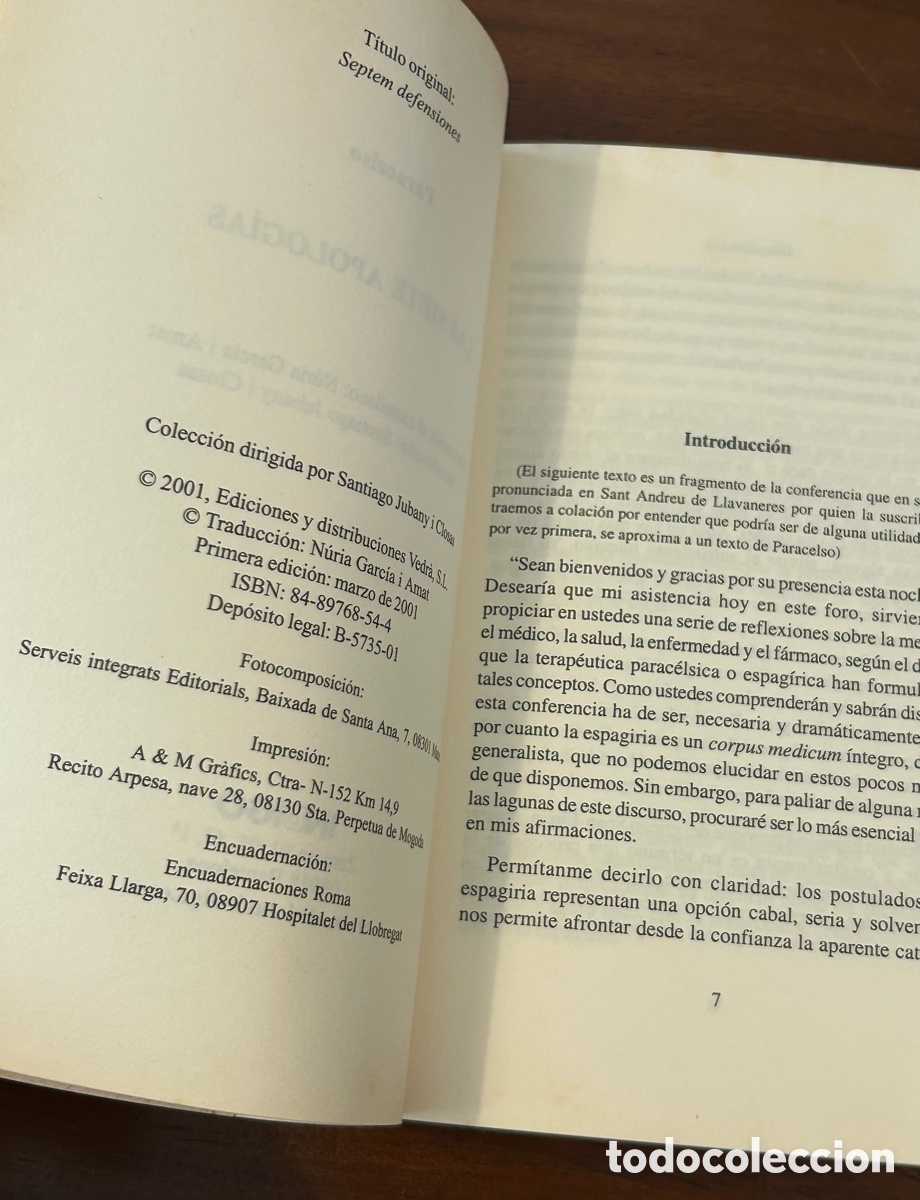 Libros de segunda mano: LAS SIETE APOLOGIAS. PARACELSO - Foto 2