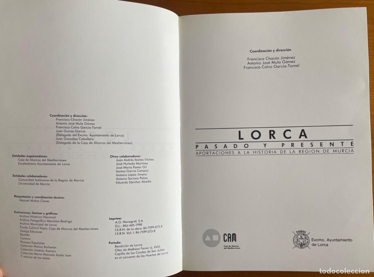 Libros de segunda mano: LORCA- MURCIA- HISTORIA- PASADO Y PRESENTE-OBRA COMPLETA- 1980 - Foto 4