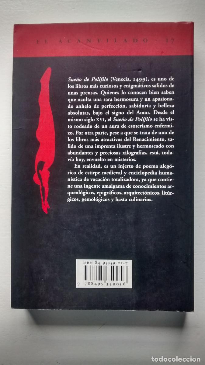 Libros de segunda mano: Sue&ntilde;o de Pol&iacute;filo - Francesco Colonna - Acantilado - Foto 2