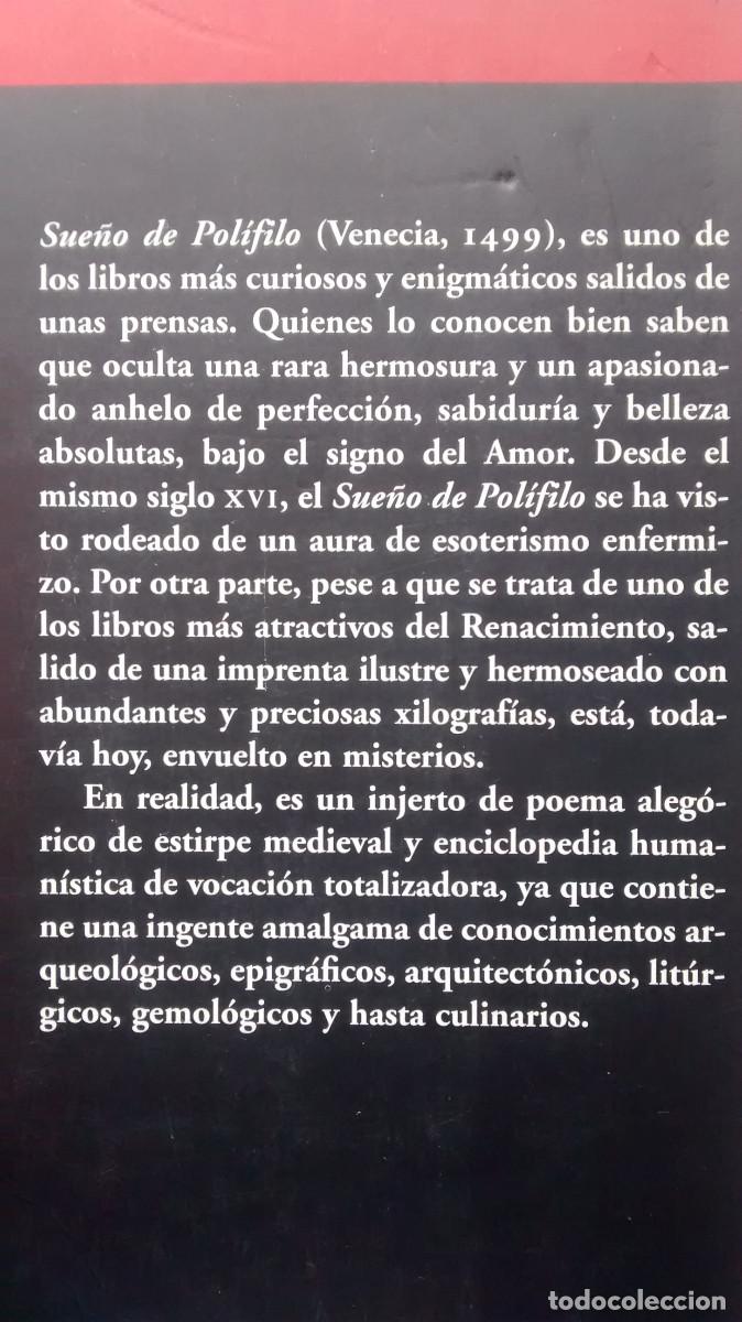 Libros de segunda mano: Sue&ntilde;o de Pol&iacute;filo - Francesco Colonna - Acantilado - Foto 3