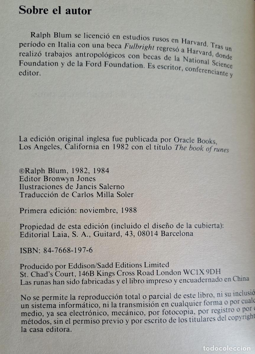 Libros de segunda mano: EL OR&Aacute;CULO VIKINGO. LAS RUNAS. RALPH BLUM. 1988 - Foto 4