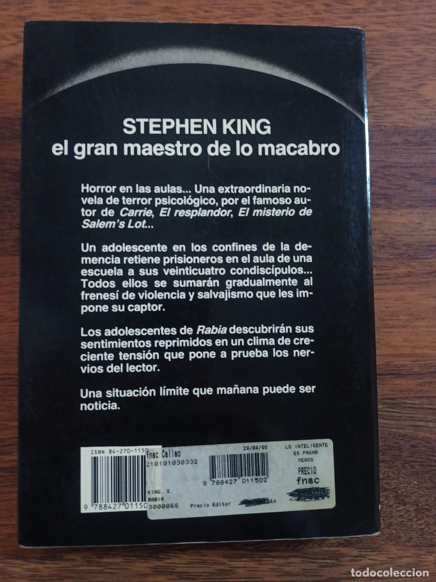 Libros de segunda mano: RABIA, de STEPHEN KING. 1990. Primera Edici&oacute;n - Foto 2