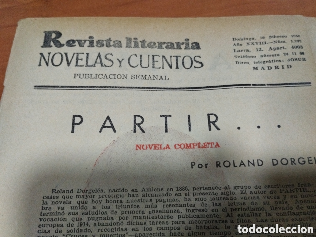 Libros de segunda mano: PARTIR... Roland Dorgeles. El cuento semanal - Foto 2