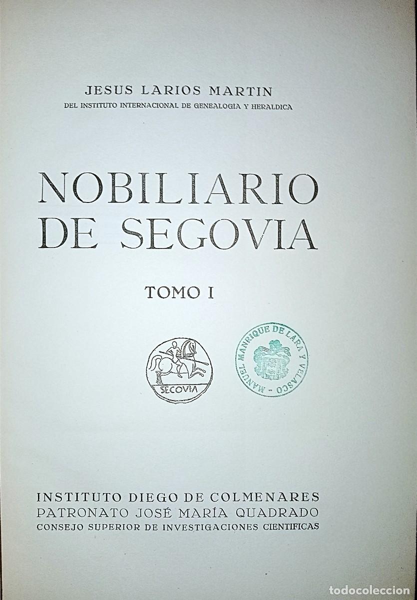 Libros de segunda mano: NOBILIARIO DE SEGOVIA. 5 TOMOS - Foto 3