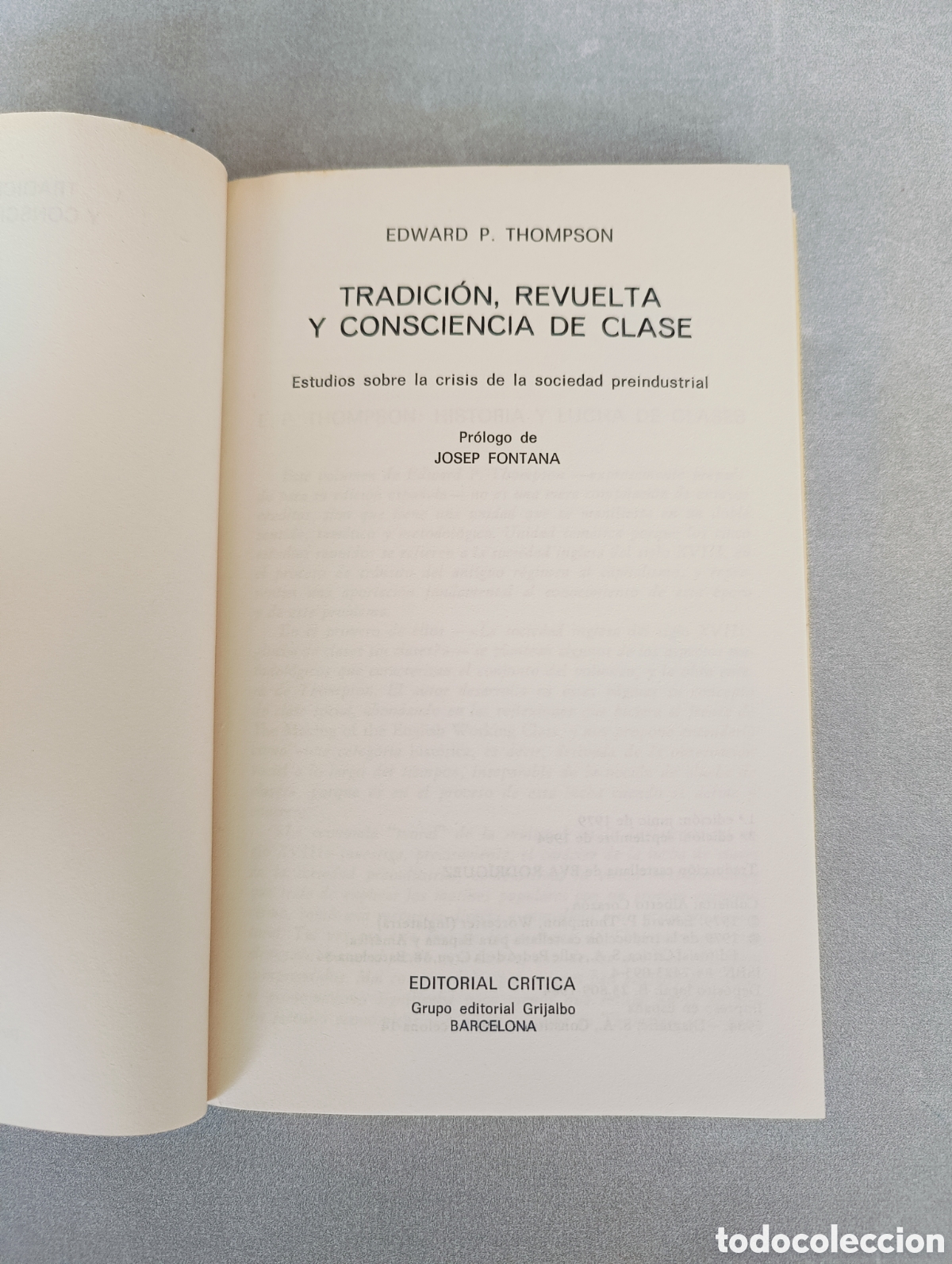 Libros de segunda mano: Tradici&oacute;n, revuelta y consciencia de clase. E. P. Thompson. - Foto 6