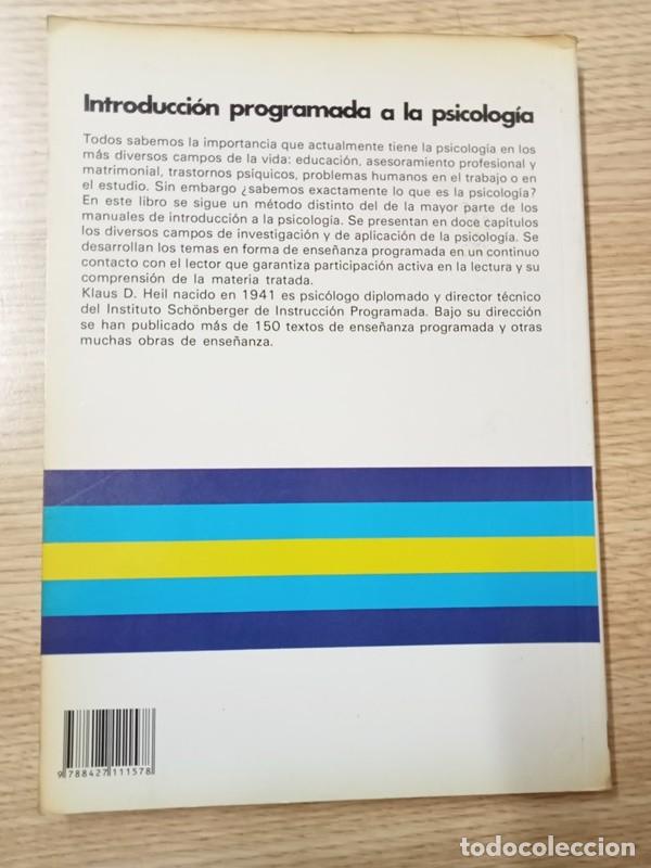 Libros de segunda mano: Introducci&oacute;n programada a la psicolog&iacute;a Klaus D. Heil - Foto 2