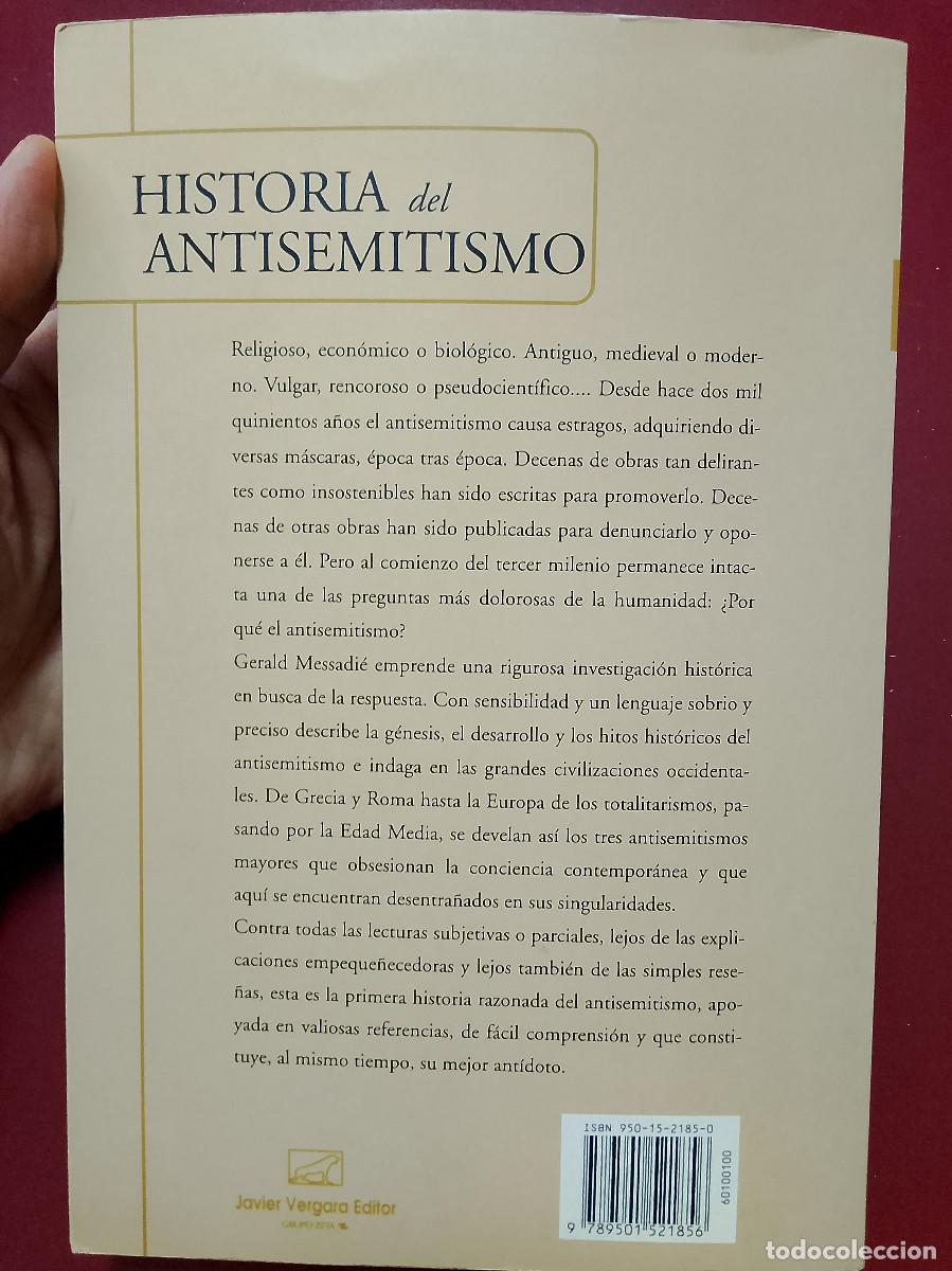 Libros de segunda mano: Gerald Messadi&eacute;: Historia del antisemitismo (Ediciones B Argentina. 2001) - Foto 2