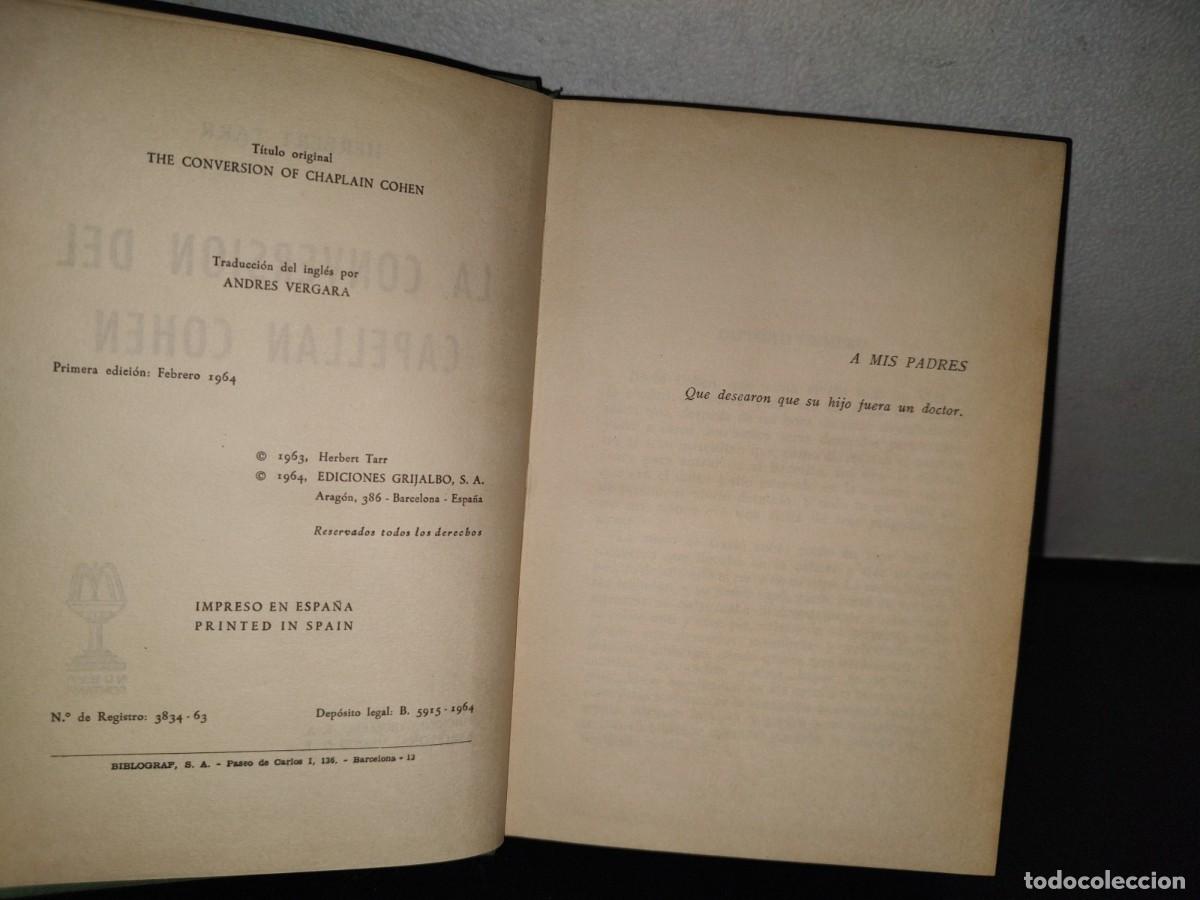 Libros de segunda mano: 151- LA CONVERSI&Oacute;N DEL CAPELL&Aacute;N COHEN - HERBERT TARR - PRIMERA EDII&Oacute;N 1964 - Foto 5