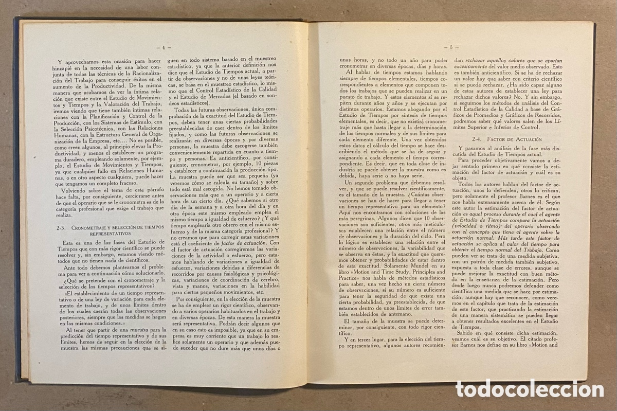 Libros de segunda mano: ESTUDIO DE TIEMPOS DE TRABAJO. IGNACIO DE ECHAIDE. EDICIONES T.E.A. 1959. - Foto 3