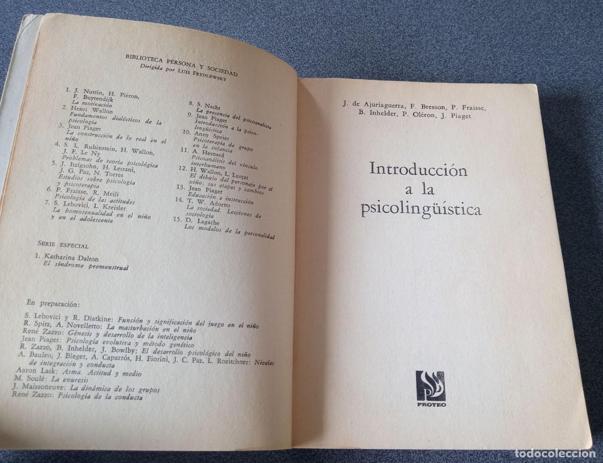Libros de segunda mano: Introducci&oacute;n A La Psicolinguistica Jean Piaget - Foto 5