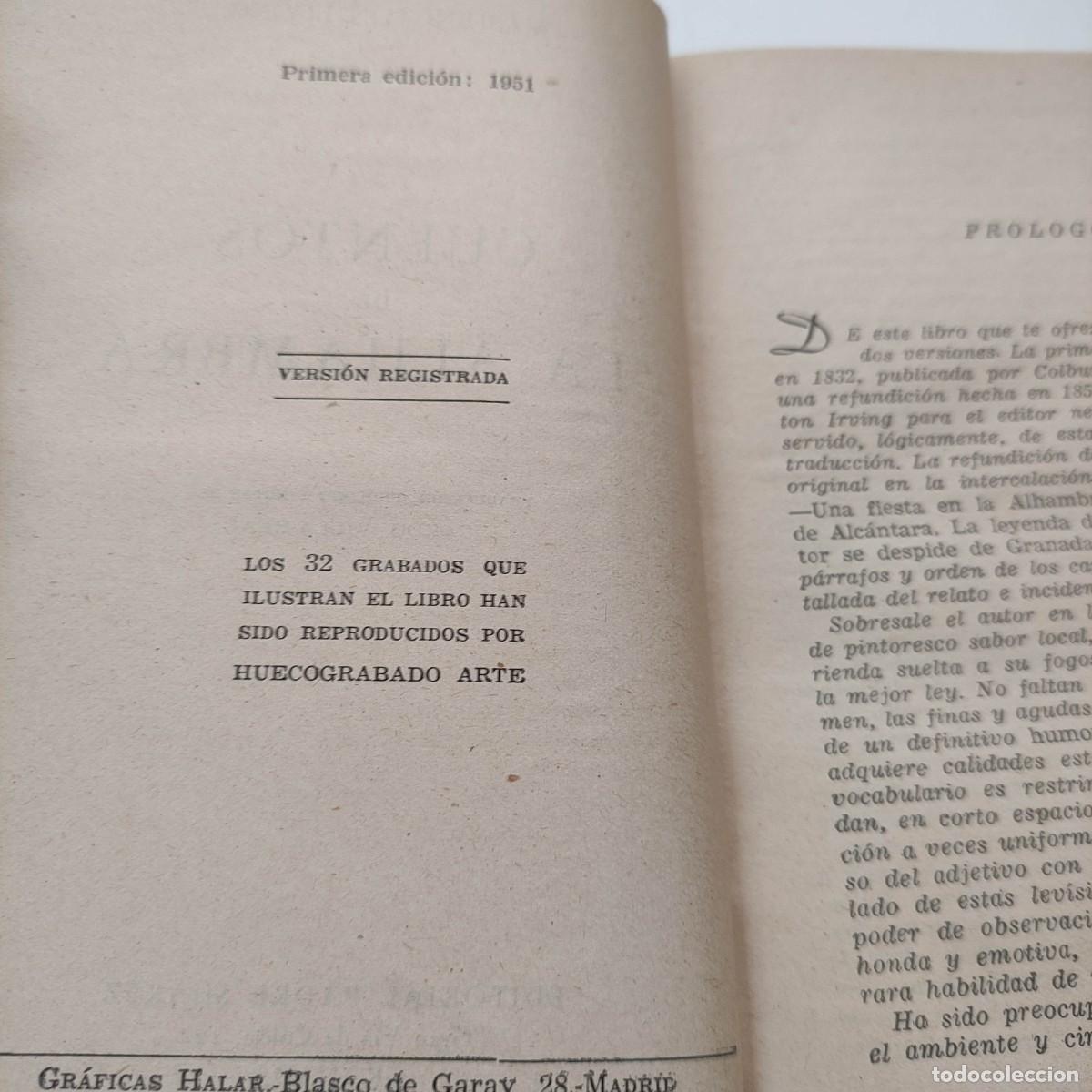 Libros de segunda mano: Cuentos de La Alhambra. Washington Irving. - Foto 2