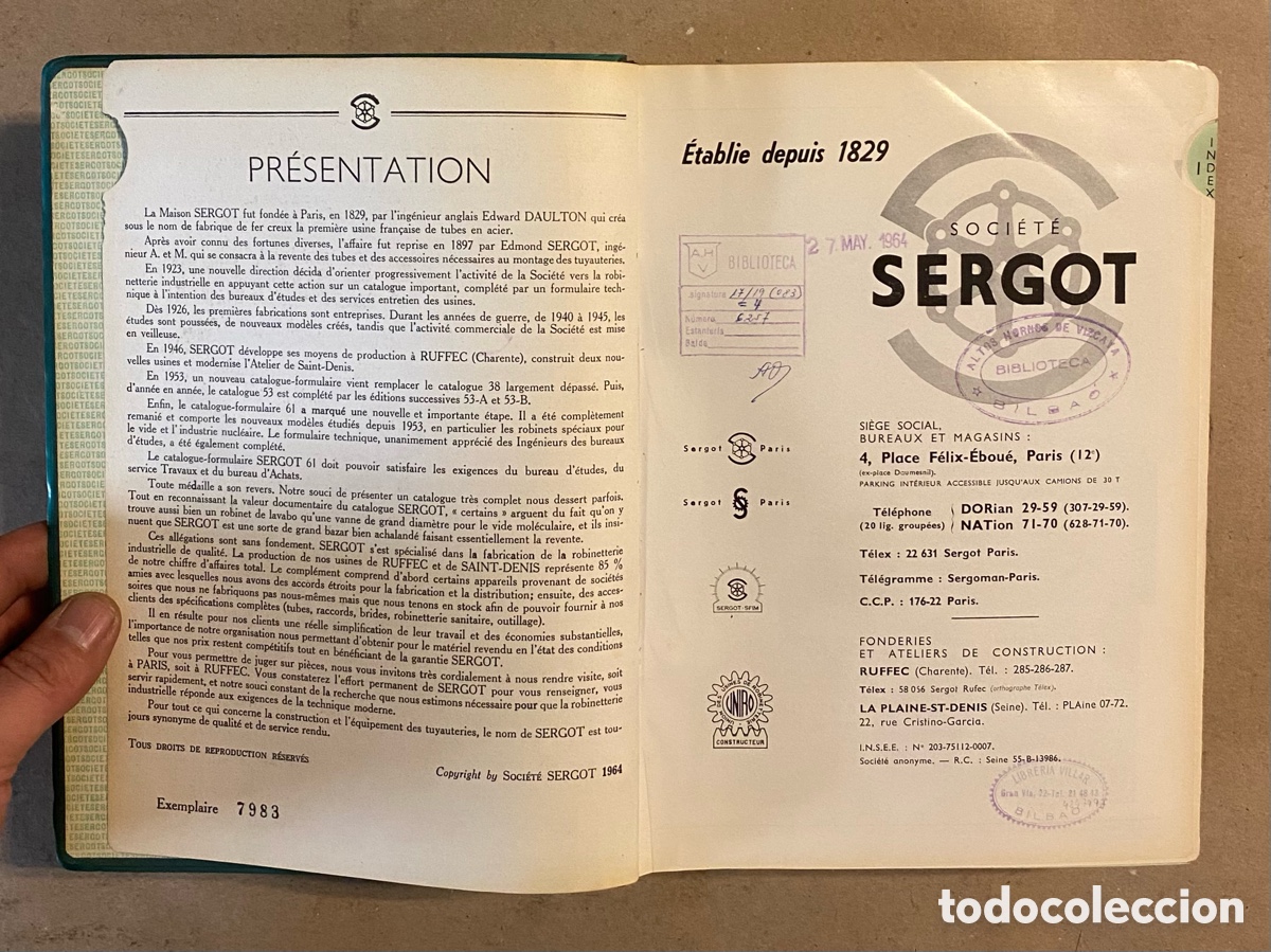 Libros de segunda mano: CATALOGUE - FORMULAIRE SERGOT N&deg; 61 (1964). - Foto 2