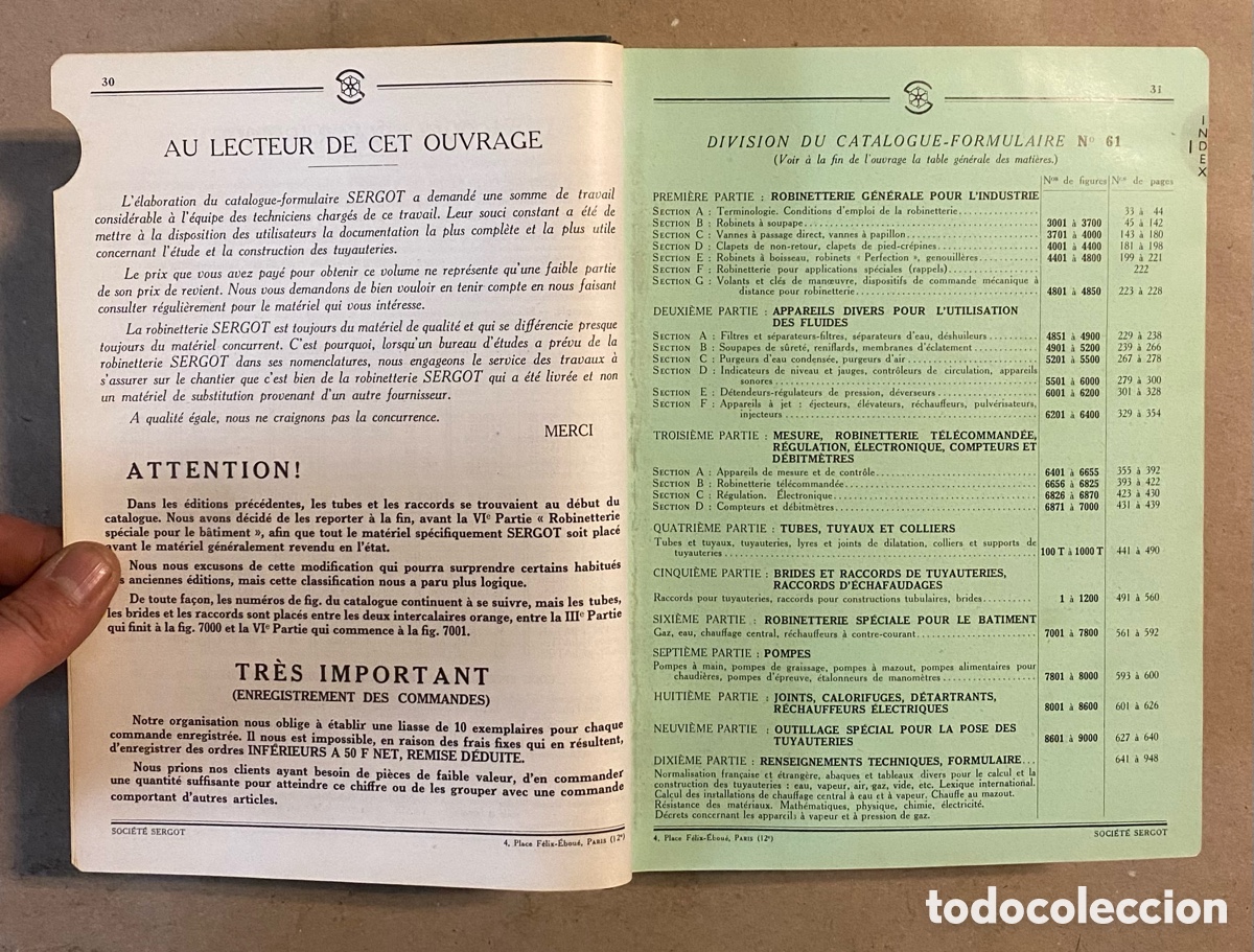 Libros de segunda mano: CATALOGUE - FORMULAIRE SERGOT N&deg; 61 (1964). - Foto 5