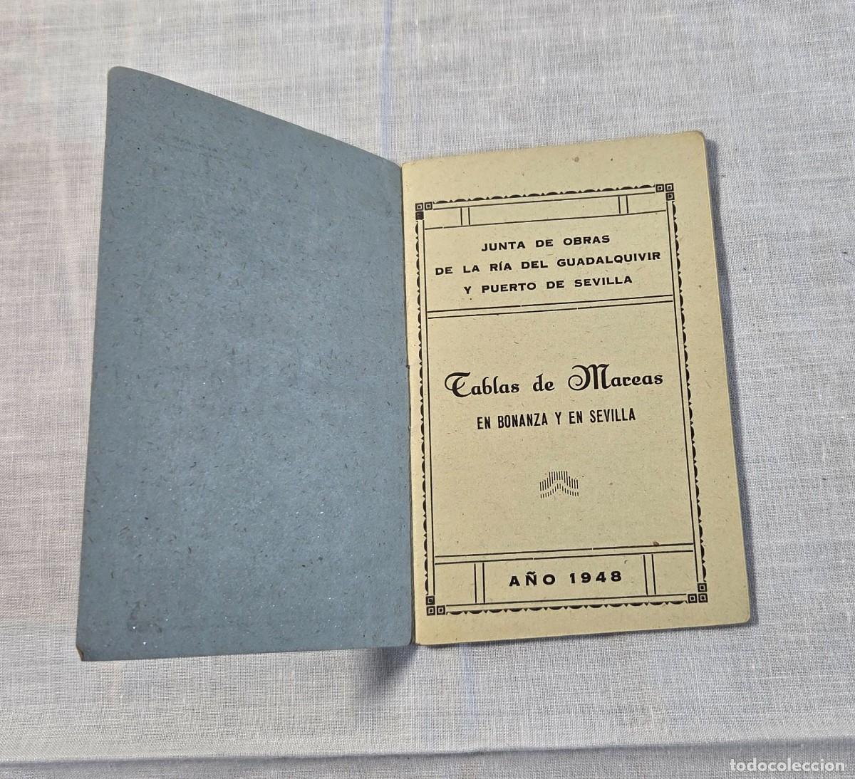 Libros de segunda mano: Librito Tablas de Mareas en Bonanza y en Sevilla 1948 - Foto 2