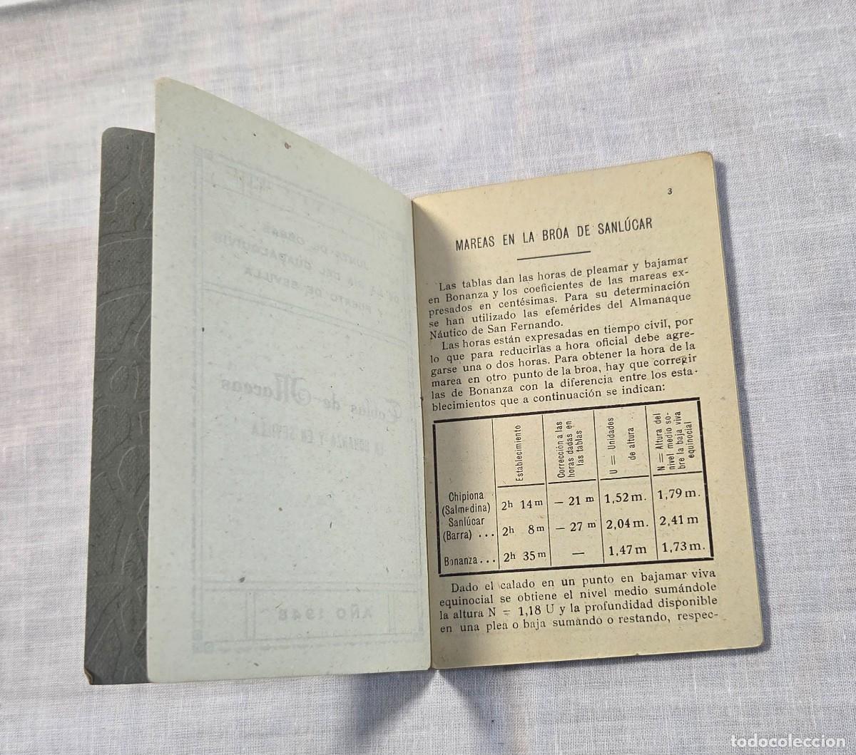 Libros de segunda mano: Librito Tablas de Mareas en Bonanza y en Sevilla 1948 - Foto 3