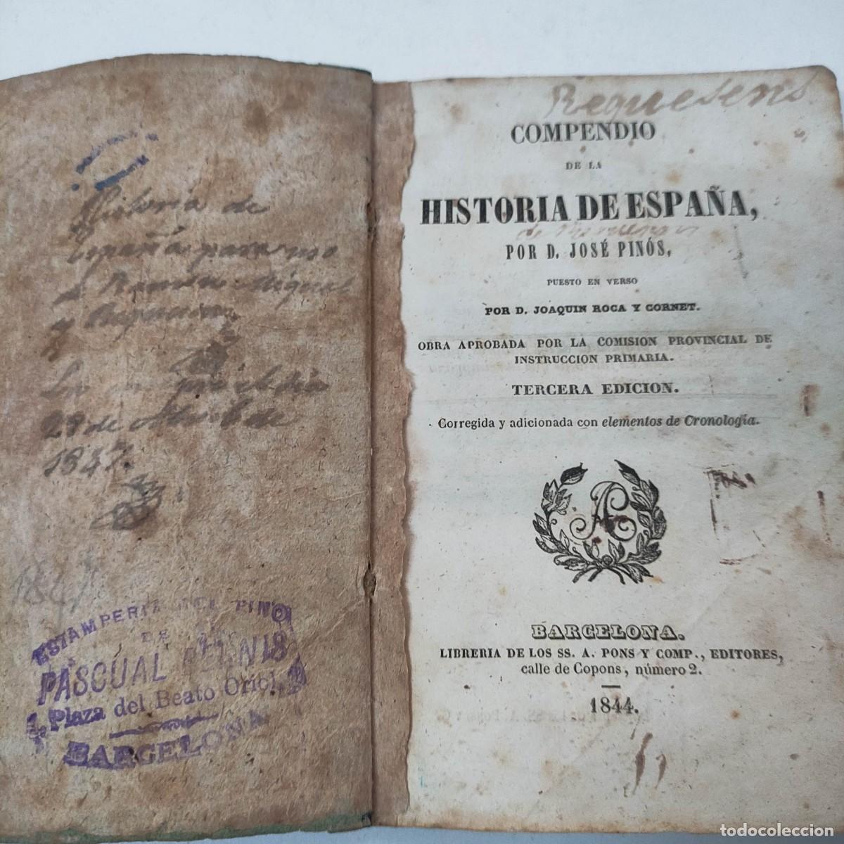 Libros de segunda mano: Compendio de la HISTORIA DE ESPA&Ntilde;A. Jos&eacute; PINOS. - Foto 2