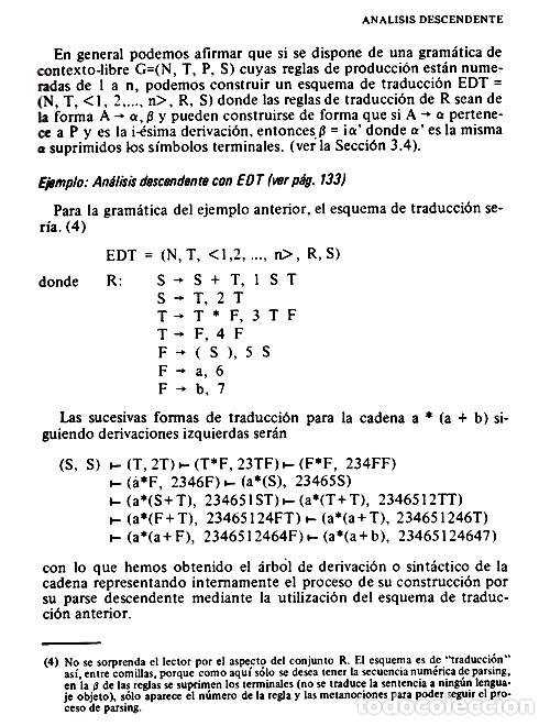Libros de segunda mano: COMPILADORES. TEORIA Y CONSTRUCCION. INCLUYE EJERCICIOS Y SUS SOLUCIONES. - Foto 6
