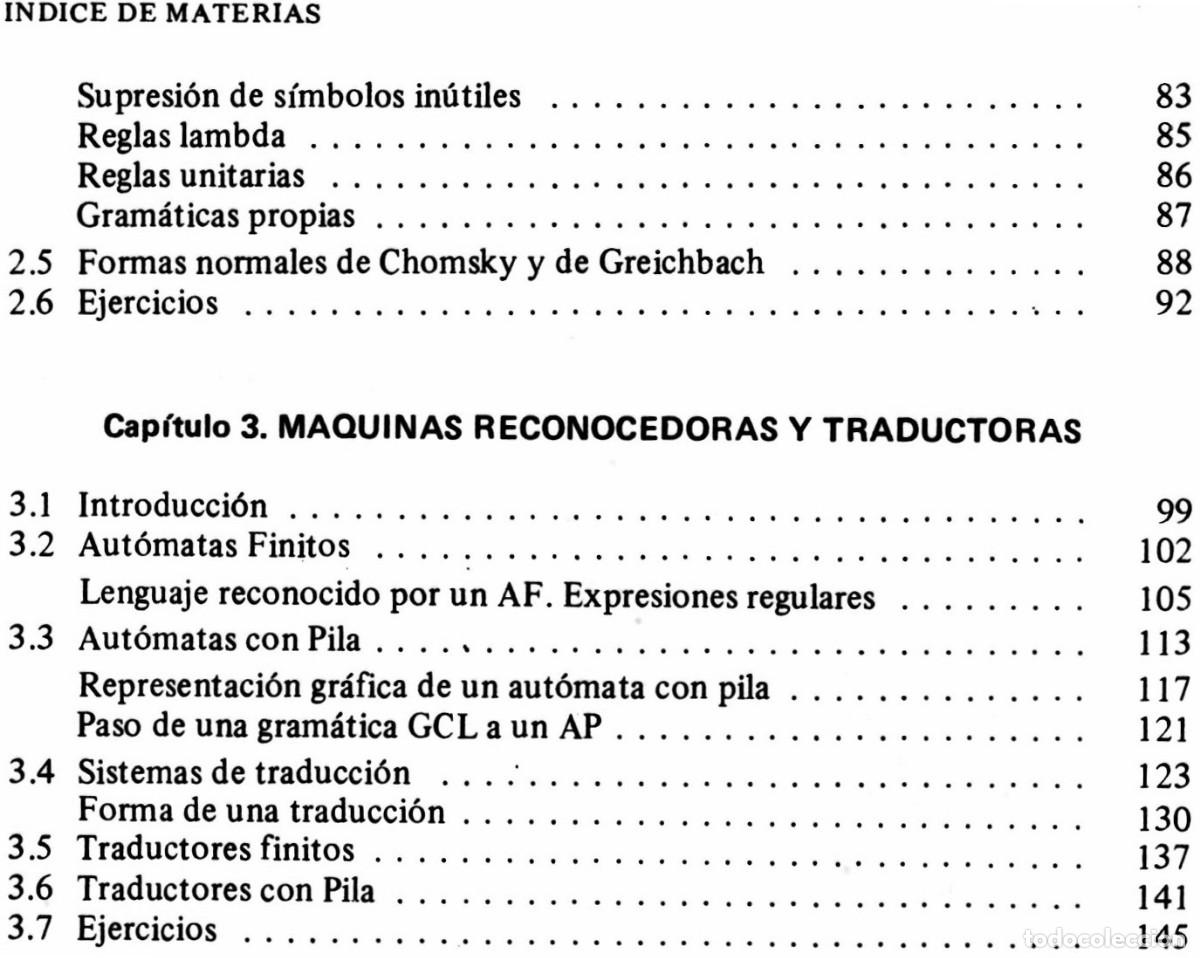 Libros de segunda mano: COMPILADORES. TEORIA Y CONSTRUCCION. INCLUYE EJERCICIOS Y SUS SOLUCIONES. - Foto 10