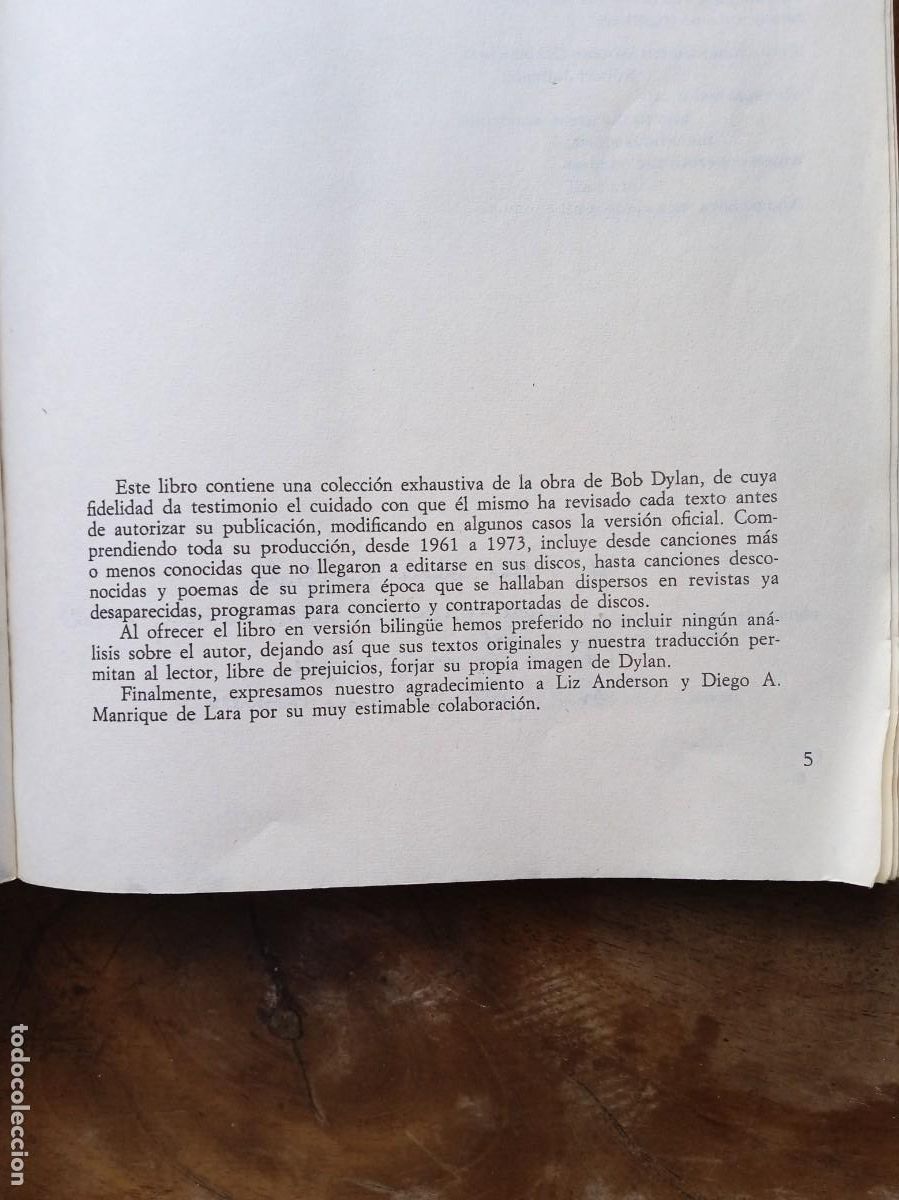 Libros de segunda mano: Bob Dylan. Escritos, canciones y dibujos 1974 - Foto 5