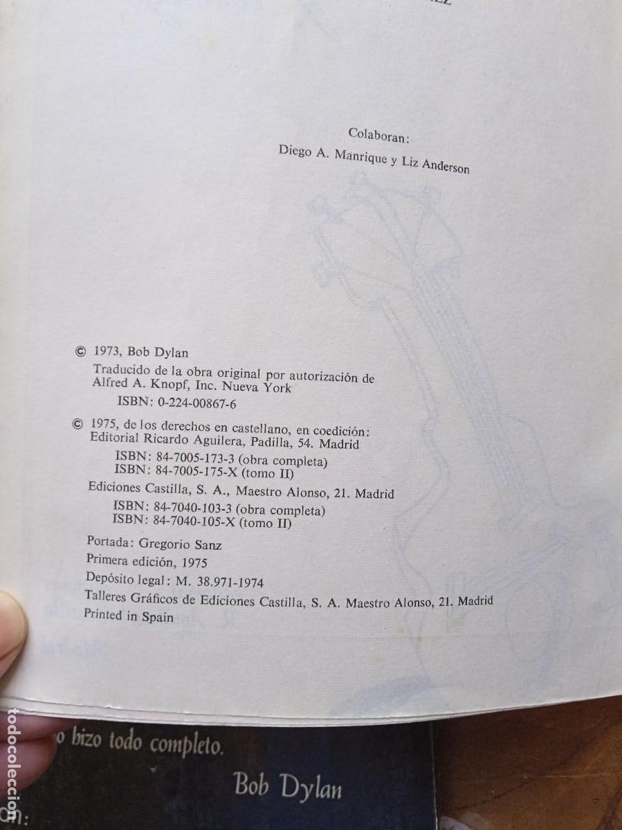 Libros de segunda mano: Bob Dylan. Escritos, canciones y dibujos 1974 - Foto 18