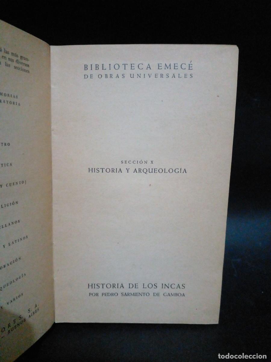 Libros de segunda mano: PEDRO SARMIENTO DE GAMBOA - HISTORIA DE LOS INCAS - 1943 - Foto 1