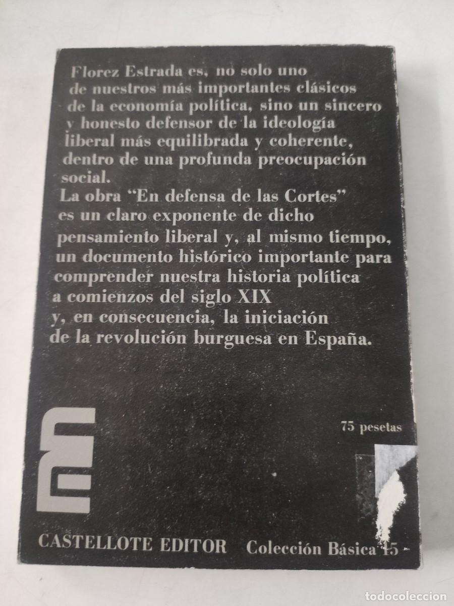 Libros de segunda mano: En defensa de las Cortes. A. Fl&oacute;rez Estrada. - Foto 2