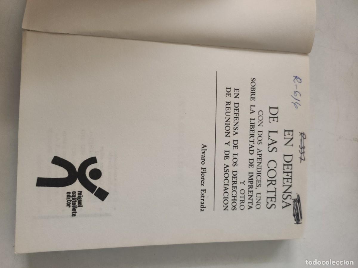 Libros de segunda mano: En defensa de las Cortes. A. Fl&oacute;rez Estrada. - Foto 3